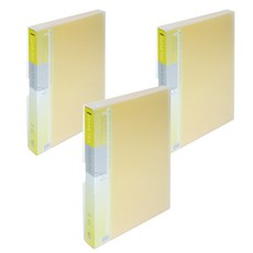 ECO Chungwoon PP透明文件夾 60p 金屬裝飾 A4, 黃色, 3個