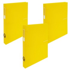 ECO Chungwoon 透明彩色夾 D型環活頁夾 3孔 3公分 A4, 黃色, 3個