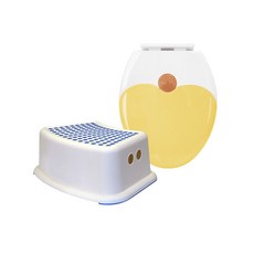 아가드 모두의 변기커버 + 유아디딤대, 옐로우브라운(변기커버), 블루(디딤대)