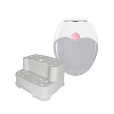 아가드 모두의 변기커버 + 2단 디딤대, 그레이핑크(변기커버), 그레이(디딤대)