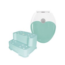아가드 모두의 변기커버 + 2단 디딤대, 민트그레이(변기커버), 민트(디딤대)