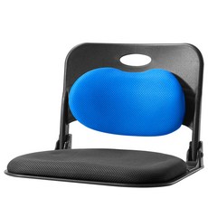 체어포커스 폴더백 하트요추 접이식 좌식의자, 투톤블루