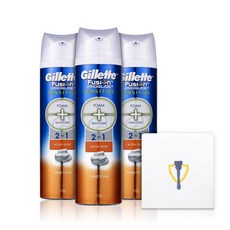 Gillette 吉列 剃鬚泡沫 245g 3入+毛巾, 1套