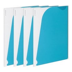 KOKUYO 國譽 Novita Alpha A4文件夾, 透明 + 藍色, 4個