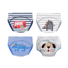 JOY MULTI 男童棉質如廁訓練褲 4件組, 隨機出貨, 1組