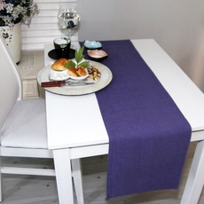NASANDECO 帆布純棉桌旗, 深紫色, 4人用(180 x 30 cm)