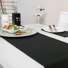 NASANDECO 帆布純棉桌旗, 自然黑, 6人用(220 x 30 cm)