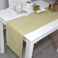 NASANDECO 帆布純棉桌旗, 百合綠, 6人用(220 x 30 cm)