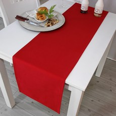 NASANDECO 帆布純棉桌旗, 紅色, 6人用(220 x 30 cm)