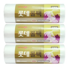 롯데이라이프 위생롤팩 알뜰형 25 x 35 cm 500p, 3개