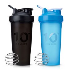 10 Degree CELSIUS 攪拌搖搖杯 2入組, 黑色 + 法式藍, 600ml, 2個