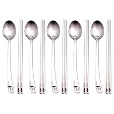 봉쥬키친 청소년 수저세트 숟가락 5p + 젓가락 5p, 혼합 색상, 숟가락+젓가락, 1세트