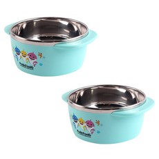aizoum 碰碰狐印花不鏽鋼防滑雙耳碗, 混色, 2入