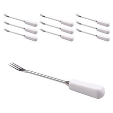 Bloom at home 立方手柄水果叉, 白色的, 10片