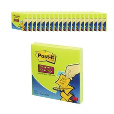 3M Post-it 利貼 超黏抽取式便條紙補充包 76 x 76 mm, 20入, 萊姆, 1個