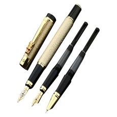 Minitine 迷你翡翠 0.38mm + 0.5mm + 0.8mm筆尖替換鋼筆禮品套組金色, 1套