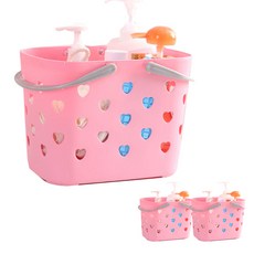 Bycell沐浴籃 愛心 粉色, 3片, 粉紅色