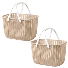 Bycell沐浴籃 扭結 米色, 2件