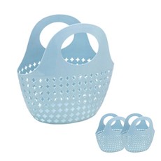 Bycell沐浴籃 柔軟十字 藍色, 3片