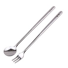 Bloom at home 時尚磨砂長柄湯匙 5p + 長柄叉子 5p, 混合顏色, 1套