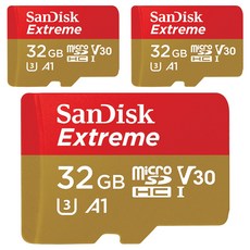 SanDisk 晟碟 Extreme microSD記憶卡 SDSQXAF-032G 3入, 32GB