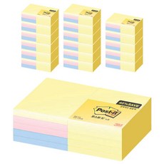 3M Post-it 利貼便條紙經濟包 654-10A, 混合色, 18入, 1個