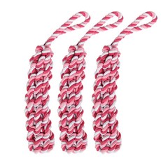 DING DONG PET 大型犬用麻花繩結玩具, 粉紅色, 3個