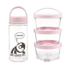 에이미러브즈펫 마이펭귄 사료보관통 세트, 혼합 색상, 1개