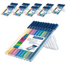 STAEDTLER Triplus 3角簽字筆 10色組, 混色, 10片