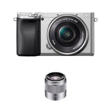 소니 알파 A6400L 미러리스카메라 실버 SELP1650 렌즈킷 + SEL50F18 패키지, ILCE-6400