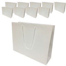 塗層特大購物袋 10入, 白色