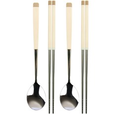 보네르 수저 2인세트, 크림, 숟가락(2P) + 젓가락(2P), 1세트