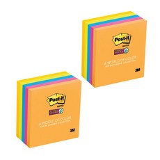 3M Post-it 利貼 強黏貼便利貼 654-5SSUC, 混合顏色, 2個, 450張