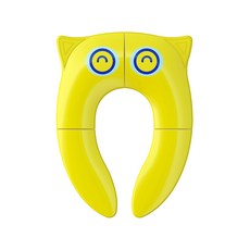 貓頭鷹造型孩童馬桶坐墊, 黃色