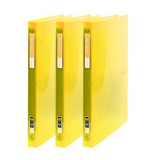 ALPHA PP材質彩色O型環活頁文件夾 A4款 2cm, 黃色, 3入