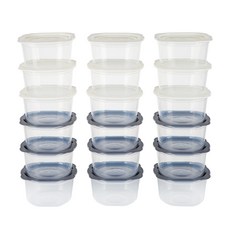 EASY&FREE 可微波保鮮盒組, 460ml(灰色 9入+白色 9入), 1組