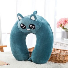 폴레또 큐티 동물 메모리 목쿠션 사무실베개, 블루