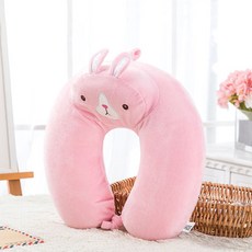 폴레또 큐티 동물 메모리 목쿠션 사무실베개, 핑크