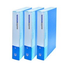 Alpha 彩色透明文件索引 A4 80 張, 天藍色, 3入