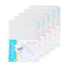Munhwa Filing System PP 口袋分隔架 5 級口袋 F498-7 A4, 混色, 5件
