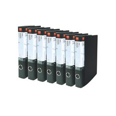 RSC發泡3層PP雙色D環活頁夾 LPD-303 A4 3cm, 黑色的, 7件