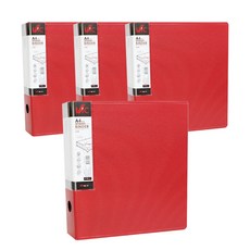 VIC DreAm VIC 新材質 D型環活頁夾 7cm, 紅色, 4個