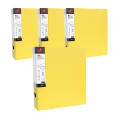 VICDREAM VIC 新材質 D型環活頁夾 7cm, 黃色, 4個