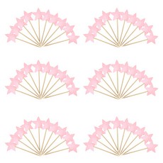 톡톡파티 모형 파티 플래그 스타앤러브 파티픽, TYPE6, 6세트