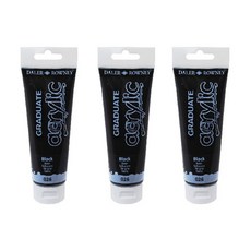 DALER ROWNEY 朗尼 壓克力顏料單色 026 黑色 3入, 120ml, 1色