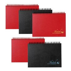 藝術與設計素描本雙圈裝訂精裝 S1014 105g 80張 隨機出貨, A6 (105 x 148 毫米), 5件