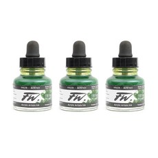 DALERROWNEY FW 壓克力墨水顏色 375 SapGreen 3p, 29.5毫升, 1 種顏色