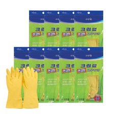 CLEANWRAP 棉塗層橡膠手套, 10個, 黃色的, 中( M)
