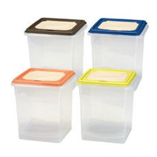 cimelax 掀蓋式密封保鮮罐 4入+蓋子 4入+量杯組 4入, 隨機出貨