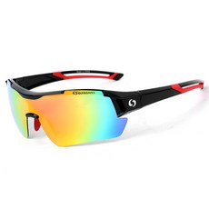 Oaklans 偏光太陽眼鏡 運動護目鏡 S30, 黑紅鏡框 + 紅色鏡面偏光鏡片